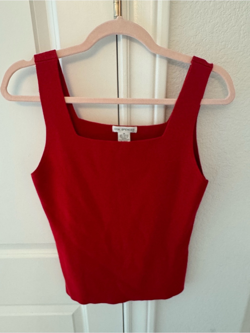 Red Square-Neck Tank with Wide Straps
